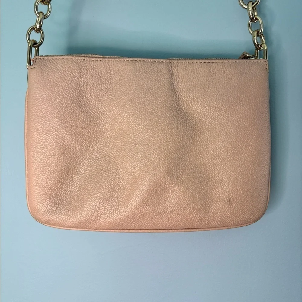 Kate Spade Leila Triple Gusset Pebble Cow Leather Crossbody Light Pink WKRU5503